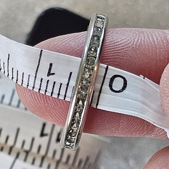 Sterling Silver Eternity Ring Size 8 Gift For Her Anniversary Stackable 3 mm - Picture 9 of 9